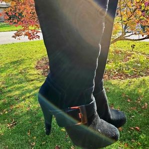 Steve Madden suede heel boots